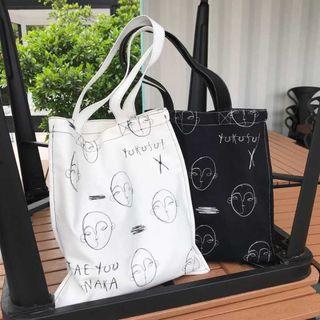 Canvas Cartoon Print Tote