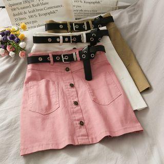 High-waist Mini Skirt With Belt