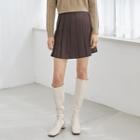 Wrap-front Pleated Miniskirt