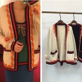 Flower Embellished Cardigan