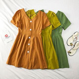 Strappy V-neck Shirtdress