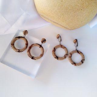 Linen Hoop Dangle Earring