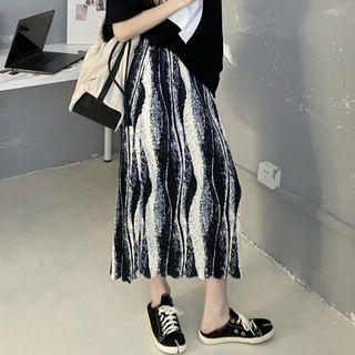 Print Midi Skirt Black - One Size