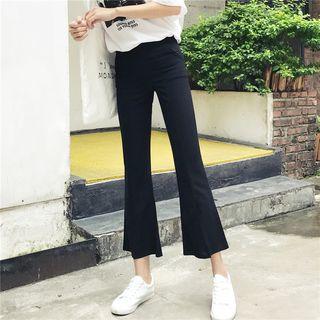 Boot-cut Slit-hem Pants