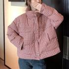 Gingham Padded Button-up Jacket