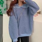 Lace Collar Fleece Sweatshirt