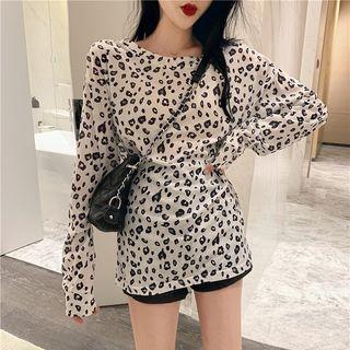 Leopard Long-sleeve T-shirt Leopard - White - One Size