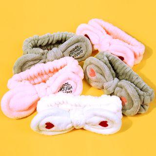 Heart / Lettering Bow Face Wash Headband