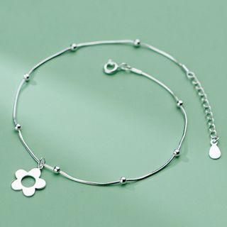 Flower Sterling Silver Anklet S925 Silver - Anklet - Silver - One Size