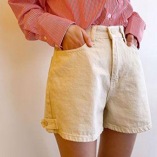Button-trim Cotton Shorts