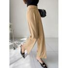 Metallic-button Wide-leg Pants