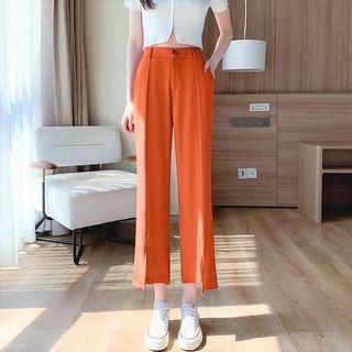 High Waist Crop Wide Leg Pants