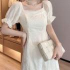 Short-sleeve Lace A-line Dress / Midi Dress