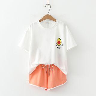 Avocado Printed T-shirt / Drawstring Shorts