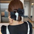 Beaded Bow Hair Clip Black - One Size