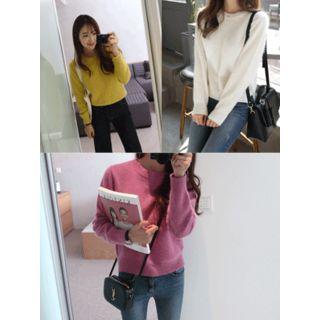 Colored Wool Furry Knit Sweater
