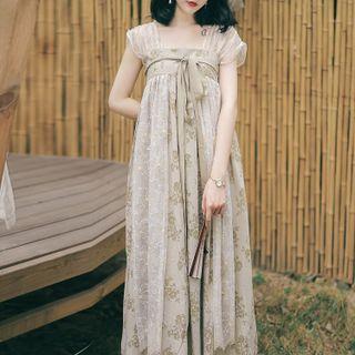 Traditional Chinese Sleeveless Print Dress