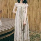 Traditional Chinese Sleeveless Print Dress
