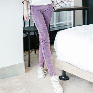 Brushed Fleece-lined Slim-fit Jeans