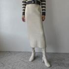 Wool Blend Maxi Pencil Skirt