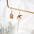 Non-matching Alloy Bird & Cage Dangle Earring
