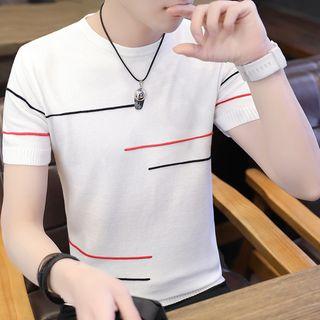 Contrast Trim Knit Short Sleeve T-shirt