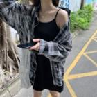 Plaid Shirt / Strappy A-line Dress / Set