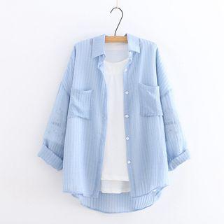 Pinstriped Pocket Detail Shirt