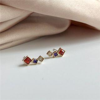 Rhinestone Stud Earring 1 Pair - Stud Earring - One Size