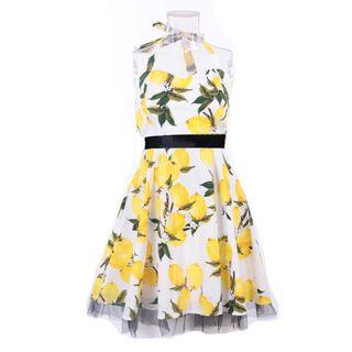 Printed Halter A-line Dress
