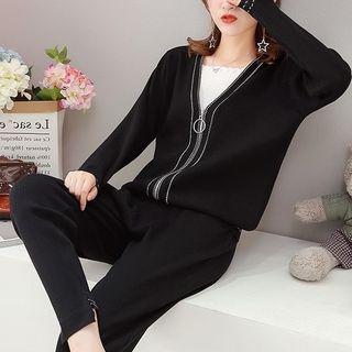 Long-sleeve Knit Cardigan + Pants