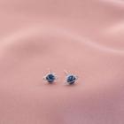 Planet Earring 1 Pair - Silver & Blue - One Size