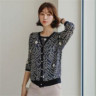 Letter Print Cardigan