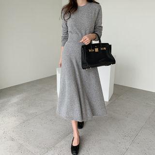 A-line Long Knit Dress