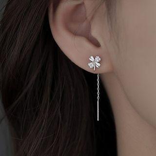 Clover Sterling Silver Dangle Earring 1 Pair - Silver - One Size