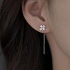 Clover Sterling Silver Dangle Earring 1 Pair - Silver - One Size