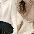 Turtle-neck Boucle Knit Sweater