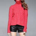 Turtle-neck Sweater Red - One Size