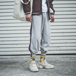 Contrast Trim Cropped Jogger Pants