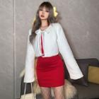 Halter Mini Dress / Fluffy Jacket