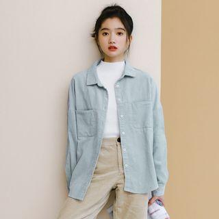 Corduroy Plain Casual Shirt