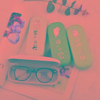 Cartoon Print Eyeglasses Case As Shown In Figure - One Size