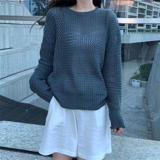 Perforated Sweater Gray - One Size