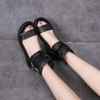 Buckled Mesh Sandals