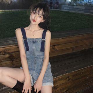 Denim Overall Shorts