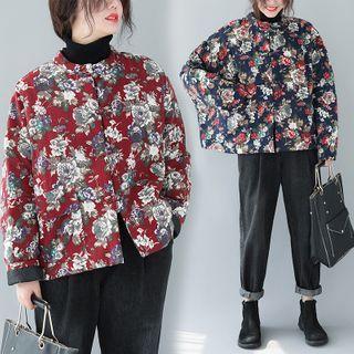 Flower Print Button-up Jacket