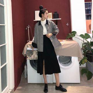 Lightweight Plaid Jacket / Asymmetric Skirt