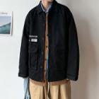 Barcode Print Shirt Jacket