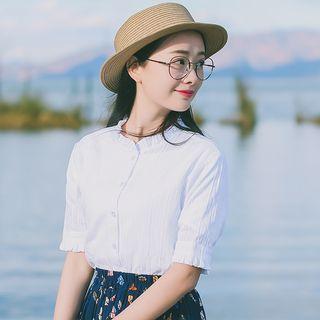 Ruffle Short-sleeve Blouse