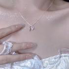 Lock & Key Crystal Pendant Alloy Necklace
